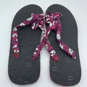 African Print Flip Plop- Flower Pink Variation Sz 6.5