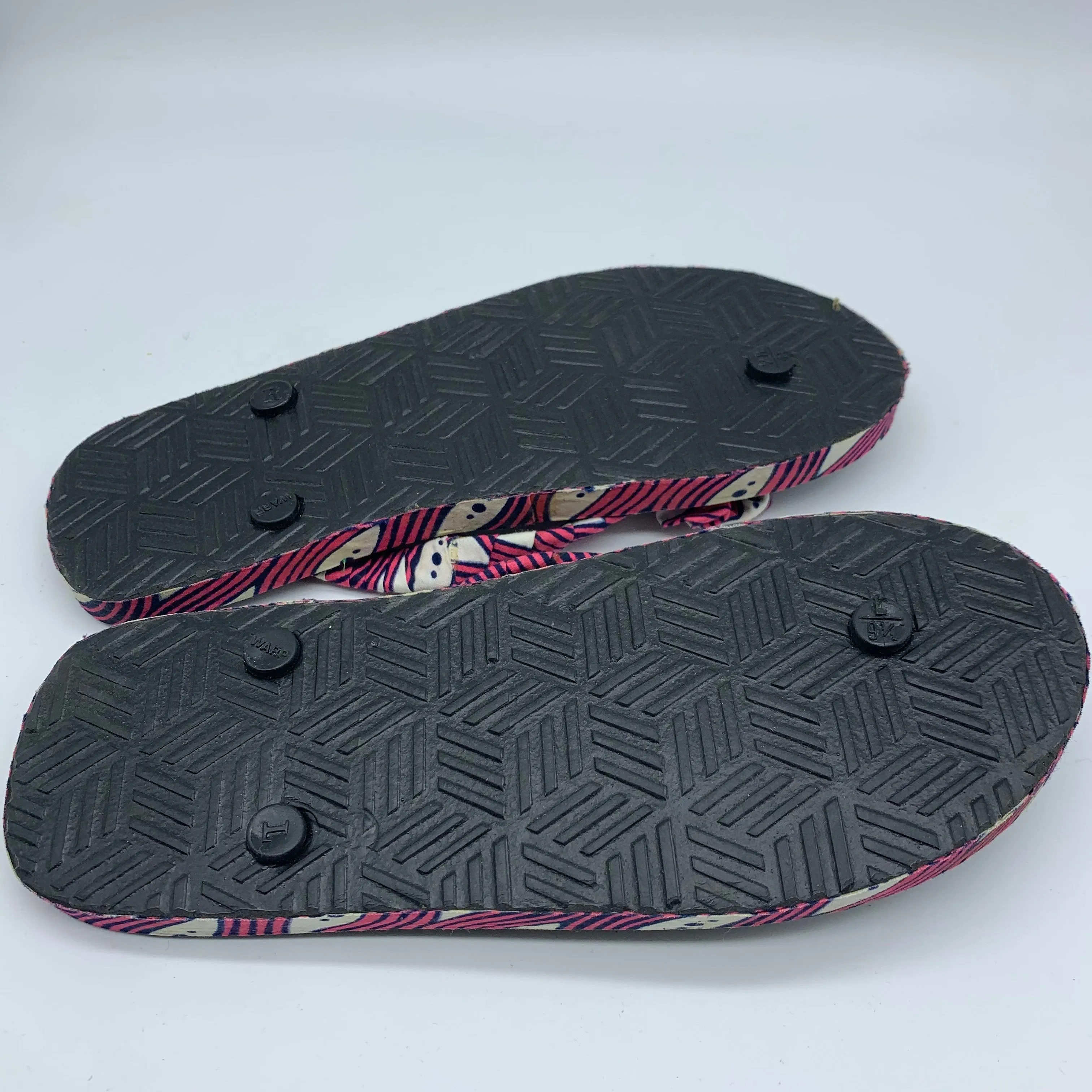 African Print Flip Plop- Flower Pink Variation Sz 6.5