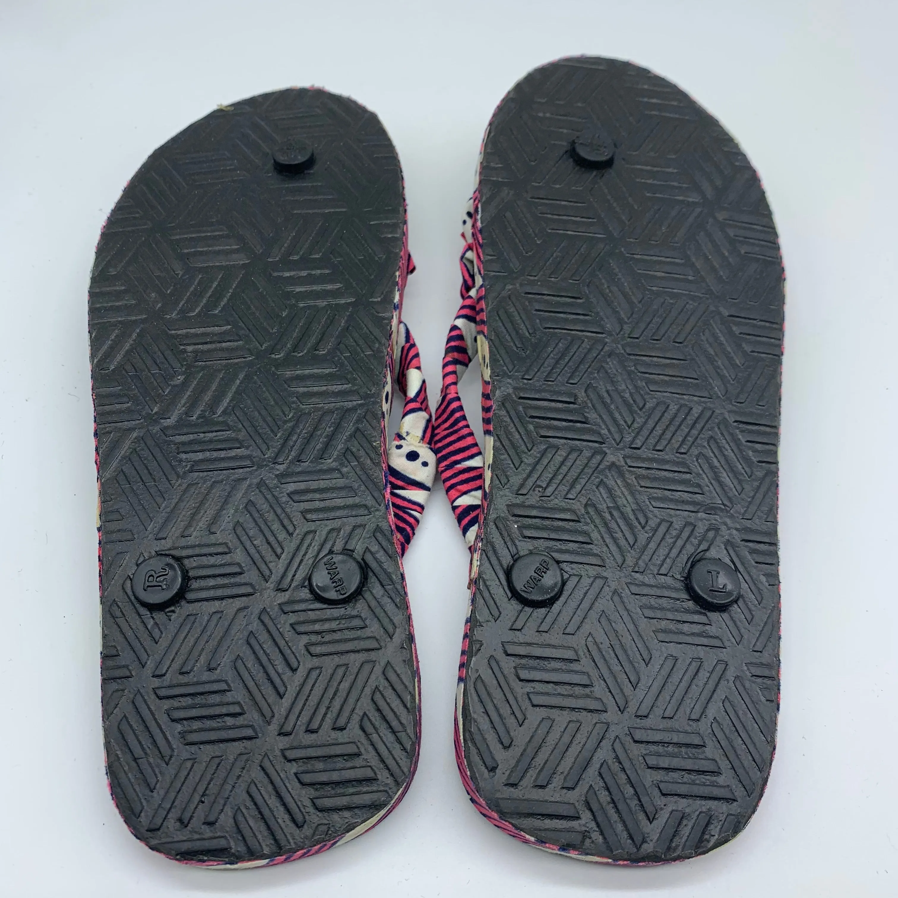 African Print Flip Plop- Flower Pink Variation Sz 6.5