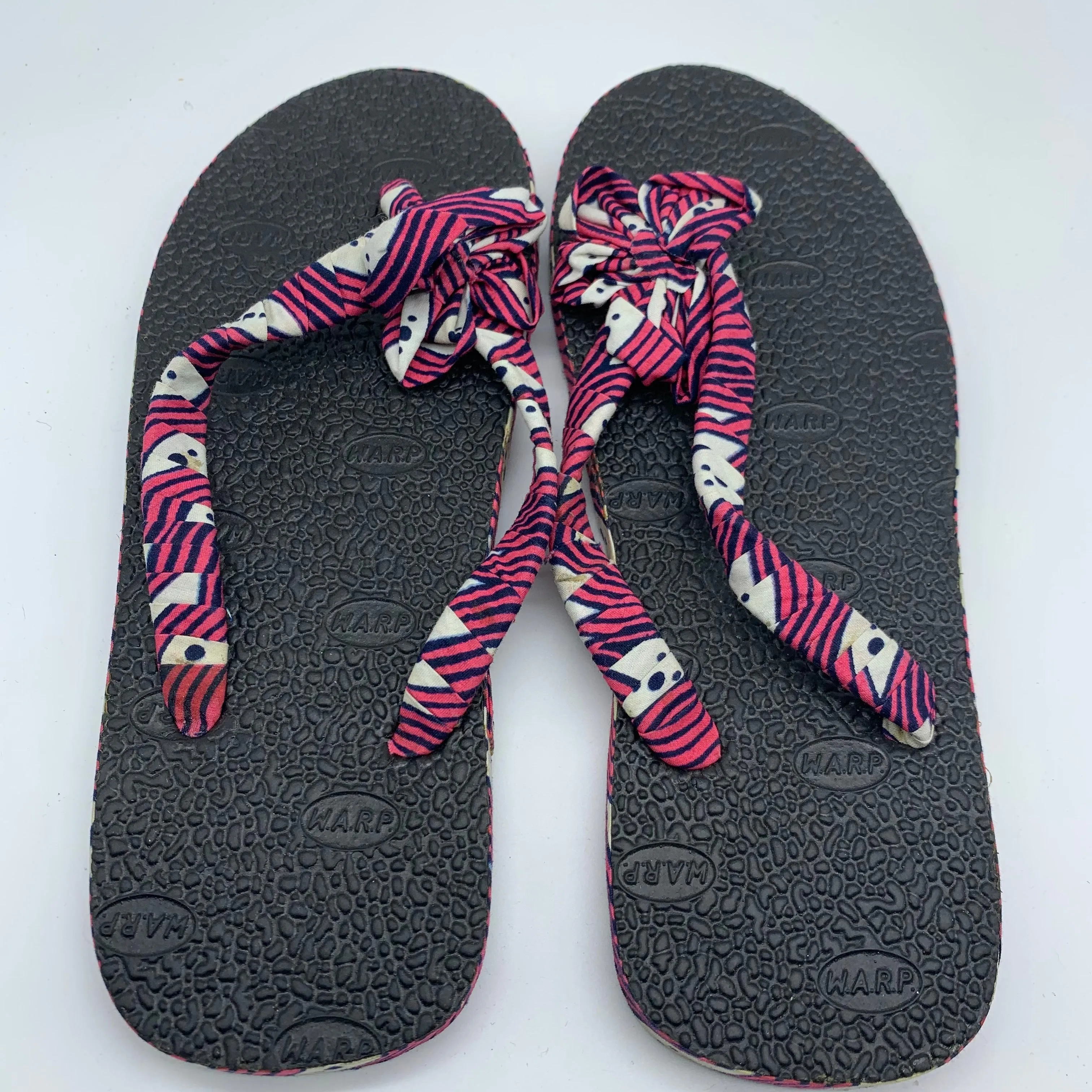 African Print Flip Plop- Flower Pink Variation Sz 6.5