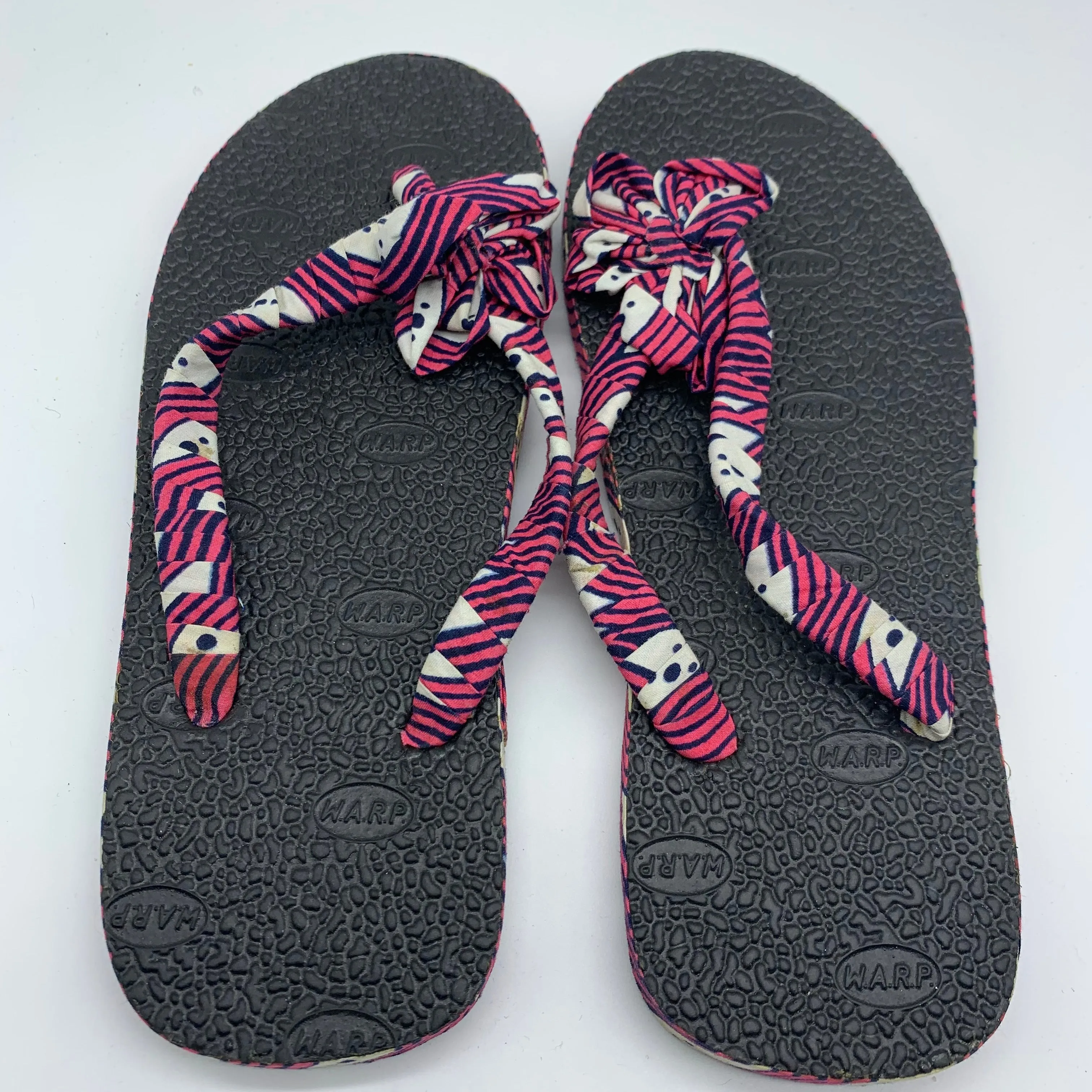 African Print Flip Plop- Flower Pink Variation Sz 6.5
