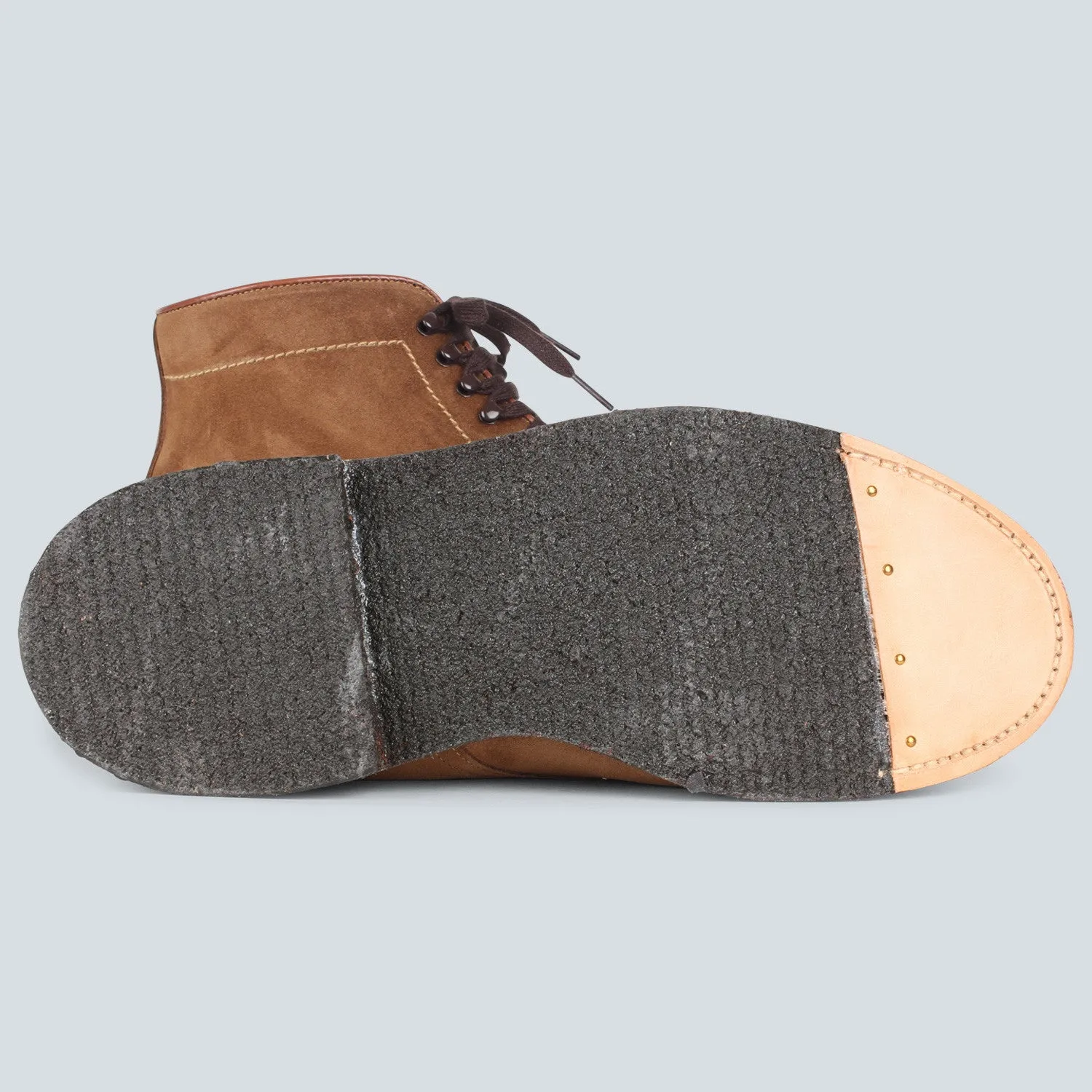 Alden - Crepe Sole Plain Toe Boot - Snuff Suede