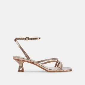 BAYLOR HEELS DARK GOLD CRACKLED STELLA