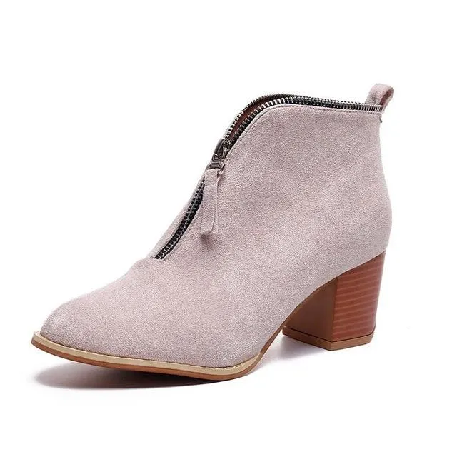 Block Heel Ankle Boots