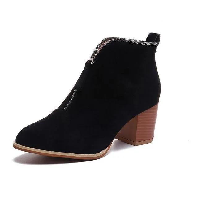 Block Heel Ankle Boots