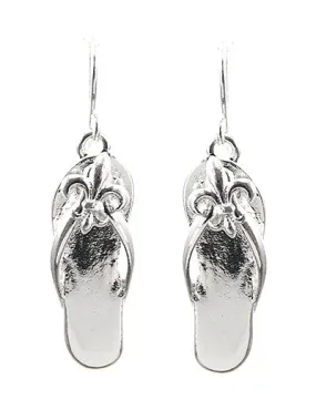 Fleur de Lis Flip Flop Earrings