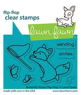 Lawn Fawn-clear stamp set-Butterfly Kisses Flip Flop