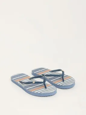 LUNA BLU Blue Striped Flip-Flop