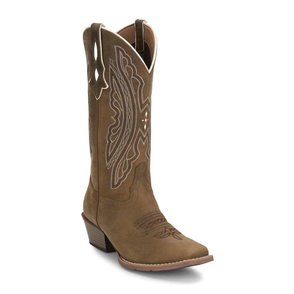 Rae Taupe Embroidered Square Toe Cowboy Boots